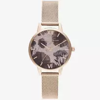 Olivia Burton Moterų Laikrodis Sparkle Butterfly OB16SP21 - 30mm Sidabrinis Nerūdijančio Plieno Tinklelis