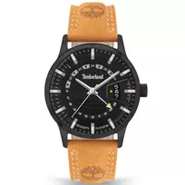 Timberland vyriškas laikrodis TDWGB2201504 Henniker II 42mm mėlynas ciferblatas rudos odos dirželis kvarcinis
