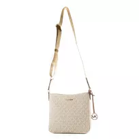 Michael Kors Jet Set Travel Crossbody Bag Vanilla Signature Coated Canvas 22x20x7 cm