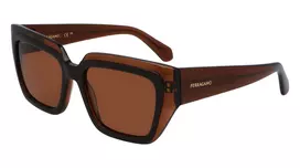 FERRAGAMO SF2002S-233 Moteriški Akiniai nuo Saulės Havana Acetatas Rudi Gradientiniai 55/18/140 mm
