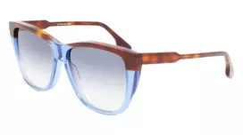 Victoria Beckham VB639S-418 Moteriški Oversized Kvadratiniai Akiniai nuo Saulės - Tamsiai Mėlynas Acetato Rėmelis su Pilkais Gradientiniais Stiklais