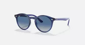 Ray-Ban Junior RJ9064S447062 Vaikiški Akiniai nuo Saulės, Skaidrus Mėlynas Rėmelis, Pilki Gradientiniai Stiklai, 44 mm