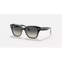 Ray-Ban RB9186S vaikiški akiniai nuo saulės 711611 skaidrūs mėlyni rėmeliai pilki gradientiniai lęšiai 46 mm