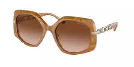 Michael Kors moteriški akiniai nuo saulės MK217739153B5 tamsaus vėžlio kiauto rėmeliu, rudais gradientiniais lęšiais 56mm
