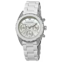 ARMANI AR5941 Moteriškas laikrodis rožinio aukso spalvos nerūdijančio plieno chronografas 35 mm