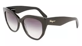 FERRAGAMO SF1061S-001 Moteriški Akiniai nuo Saulės Juodi Pilki 56/18/145 mm