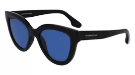 Moteriški akiniai nuo saulės Victoria Beckham VB649S-001 – juodas acetatinis rėmelis, pilki polikarbonatiniai lęšiai, 52 mm