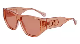 Ferragamo SF1077S-838 Unisex Sunglasses Pilot Shiny Rose Gold Brown Gradient 56/13/140 mm