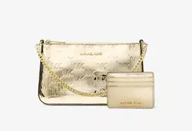 Michael Kors Jet Set Travel Tote Bag Set with Wallet - Opal Multi Signature Coated Canvas