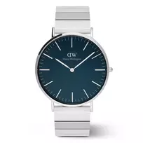 DANIEL WELLINGTON Moteriškas laikrodis DW00100776 (40mm) – Classic Petite Ashfield – Rožinio aukso nerūdijančio plieno tinklelis
