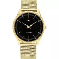 Vyriškas laikrodis Tommy Hilfiger 1710469 analoginis kvarcinis 40mm mėlynas ciferblatas ruda odinis dirželis