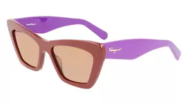 FERRAGAMO SF929S-209 Moteriški akiniai nuo saulės Havana Drugelis Acetatas Rudi Gradientiniai 55/17/145 mm