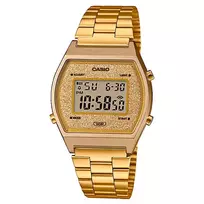 CASIO Moteriškas Skaitmeninis Laikrodis B640WGG-9DF Rožinio Aukso Spalvos Nerūdijantis Plienas