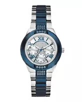 GUESS W0413L1 Moteriškas analoginis kvarcinis laikrodis 35,5 mm nerūdijantis plienas sidabrinis