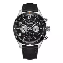 Timberland Men's Henniker II Quartz Watch TDWGF2201001 46mm Stainless Steel Case Brown Leather Strap