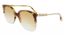 Victoria Beckham VB617S-222 Moteriški Oversized Drugelio Formos Akiniai Havana Acetatas Ruda Gradient