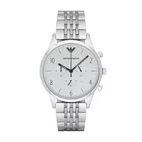 ARMANI AR1879 Vyriškas Analoginis Kvarcinis Laikrodis 43mm Nerūdijančio Plieno Korpusas Juodas Odinis Dirželis