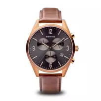 Bering Classic Vyriškas Laikrodis 10542-562 42mm Rudas Ciferblatas Ruda Nerūdijančio Plieno Tinklelis