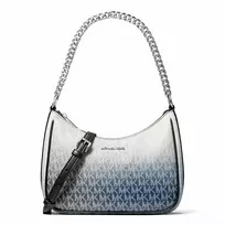 Michael Kors Jet Set Travel Crossbody Bag Black Signature Coated Canvas