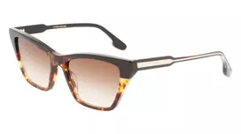 Victoria Beckham VB638S-005 Moteriški kvadratiniai acetatiniai akiniai nuo saulės - Juodas rėmas, pilki gradientiniai lęšiai 55/17/140 mm