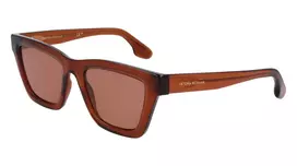 Victoria Beckham VB656S-203 moteriški akiniai nuo saulės - Rudi Havana acetato rėmeliai su rudais gradientiniais lęšiais - 52mm