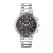 Trussardi Vyriškas Laikrodis R2453164005 43mm Mėlynas Ciferblatas Mėlynas Odinis Dirželis Kvarcinis