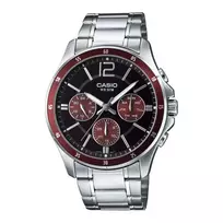 CASIO MTP1374D5AVDF Vyriškas analoginis kvarcinis laikrodis su nerūdijančio plieno apyranke ir rudu ciferblatu, 43,5 mm