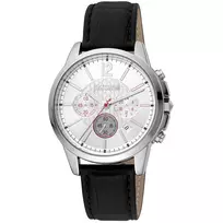 JUST CAVALLI Vyriškas Kvarcinis Laikrodis JC1G175L0215 42mm Mėlynas Ciferblatas Odinis Dirželis