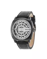 Police Vyriškas Kvarcinis Analoginis Laikrodis R1451290002 – 49mm Nerūdijančio Plieno Korpusas, Juodas Odinis Dirželis