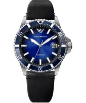 Armani Vyrų Laikrodis AR11516 42mm Nerūdijančio Plieno Kvarcinis Chronografas Mėlynu Ciferblatu