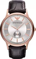 Armani AR9101L Vyriškas Kvarcinis Analoginis Laikrodis 33mm Juodas Ciferblatas Odinis Dirželis