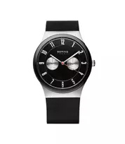 BERING Vyriškas Laikrodis 32139-202 Classic Collection 39mm Quartz Nerūdijančio Plieno Tinklelis Juodas Ciferblatas