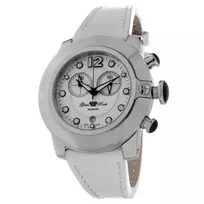 GLAM ROCK Moteriškas Laikrodis GR32153 44mm Šveicariškas Kvarcinis Baltas Perlamutro Ciferblatas Balta Odinė Apyrankė