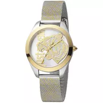 JUST CAVALLI Moteriškas Laikrodis JC1L210M0065 32mm Sidabrinis Nerūdijančio Plieno Milano Tinklelio Apyrankė