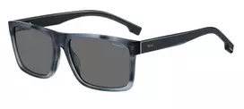 HUGO BOSS BLACK Akiniai BOSS1760GS38I Vyriški Kvadratinio Rėmo Tamsiai Pilki Lęšiai 59mm