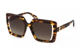 JUST CAVALLI Moteriški Akiniai nuo Saulės SJC027-530829 Drugelio/Oversized Gradient Pilki Lęšiai 53mm
