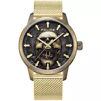 POLICE Vyriškas laikrodis Blaze Collection PEWJG0005504 44 mm nerūdijančio plieno korpusas, juodas odinis dirželis, analoginis kvarcinis