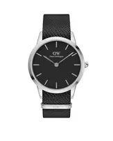 DANIEL WELLINGTON Classic Men's Watch 40mm Rose Gold Stainless Steel Black Leather DW00100678