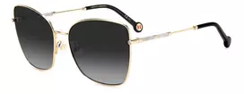 CAROLINA HERRERA HER0133S000 Moteriški Akiniai nuo Saulės - Juodas Acetato Rėmelis, Pilki Gradientiniai Lęšiai, 59mm