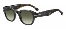 HUGO BOSS BLACK BOSS1717SKB7 Vyriški Akiniai nuo Saulės - Acetato Rėmelis, Pilki Polikarbonato Lęšiai, UV400 Apsauga
