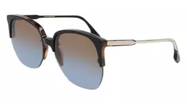 Victoria Beckham VB617S-005 Moteriški Oversized kvadratiniai akiniai nuo saulės, blizgantis juodas rėmelis, pilki lęšiai, 63/15/140 mm