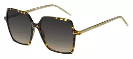BOSS moteriški akiniai nuo saulės BOSS1524SHJV kvadratiniai Havana acetato rėmeliai pilki gradientiniai lęšiai 57mm
