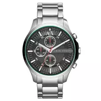 ARMANI EXCHANGE AX2163 Vyriškas Kvarcinis Chronografo Laikrodis 46mm Juodas Ciferblatas Odinis Dirželis