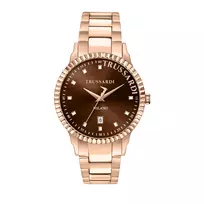 Trussardi Vyriškas T-Logo Kvarcinis Laikrodis R2453141008 43mm Nerūdijantis Plienas Mėlynas Ciferblatas