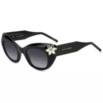 CAROLINA HERRERA Moteriški katės akies akiniai nuo saulės HER0215S807 - juodas acetatinis rėmelis, pilki polikarbonatiniai lęšiai, 50 mm
