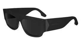 Victoria Beckham VB666S5516001 Moteriški kvadratiniai akiniai nuo saulės - Juodas acetato rėmelis, juodi polikarbonato lęšiai, 55/16/145 mm