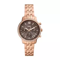 Fossil Carlie Mini Moteriškas Kvarcinis Laikrodis ES5218 36mm Rožinio Aukso Spalvos Nerūdijantis Plienas