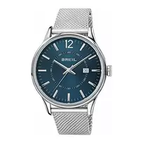 BREIL TW1560 Vyriškas kvarcinis laikrodis 44mm Juodas ciferblatas Odinis dirželis