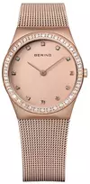 BERING Women's Watch 12430-366 30mm Rose Gold Stainless Steel Brown Sunray Dial