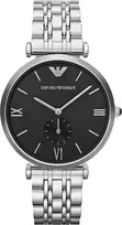 ARMANI AR1676 Vyriškas Analognis Kvarcinis Laikrodis 40mm Juodas Ciferblatas Odinis Dirželis